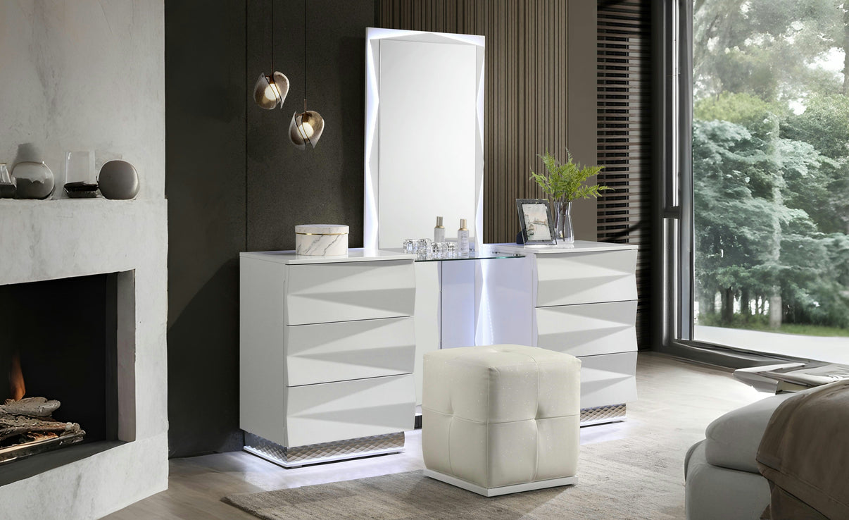 Serene White Vanity set by New Era Innovations at Eve Furniture