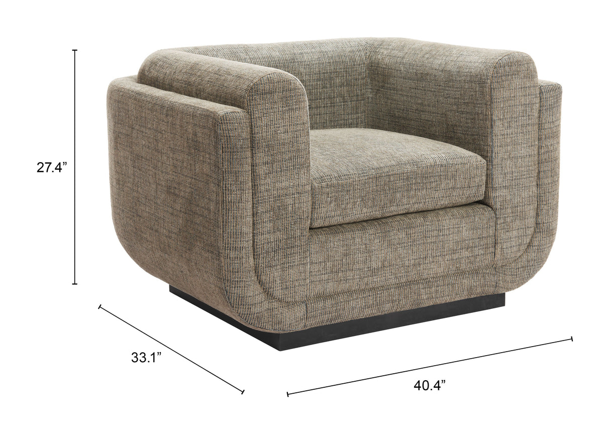 Sereneu Green Tweed Accent Chair by Zuomod at Eve Furniture