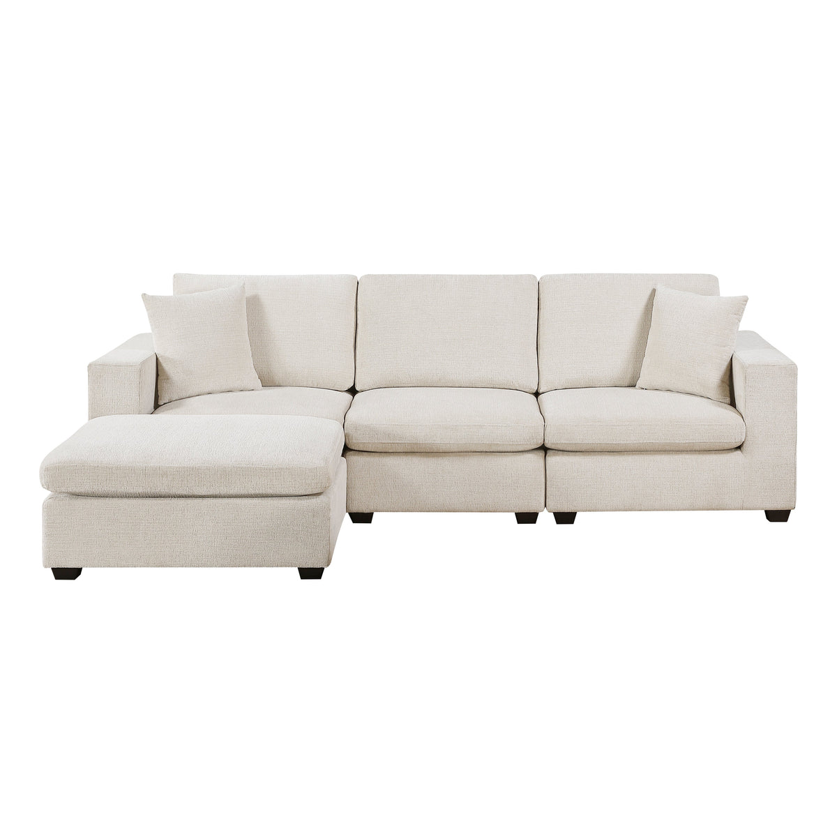 Serenity Beige 4-Piece Modular Sectional with Ottoman by Homelegance at Eve Furniture