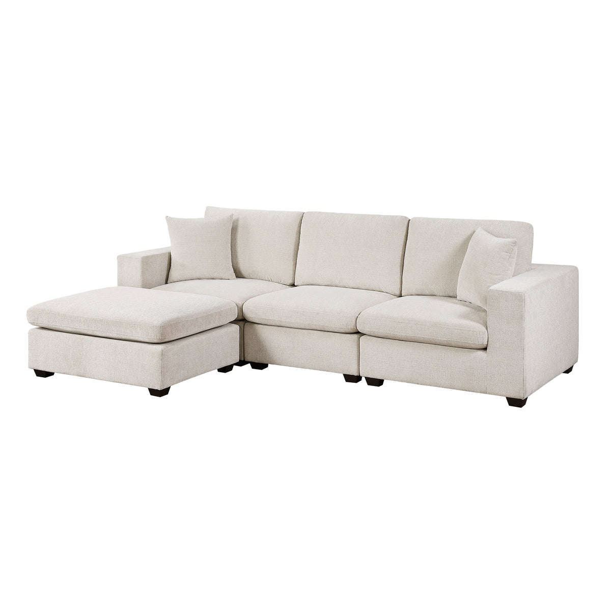 Serenity Beige 4-Piece Modular Sectional with Ottoman by Homelegance at Eve Furniture