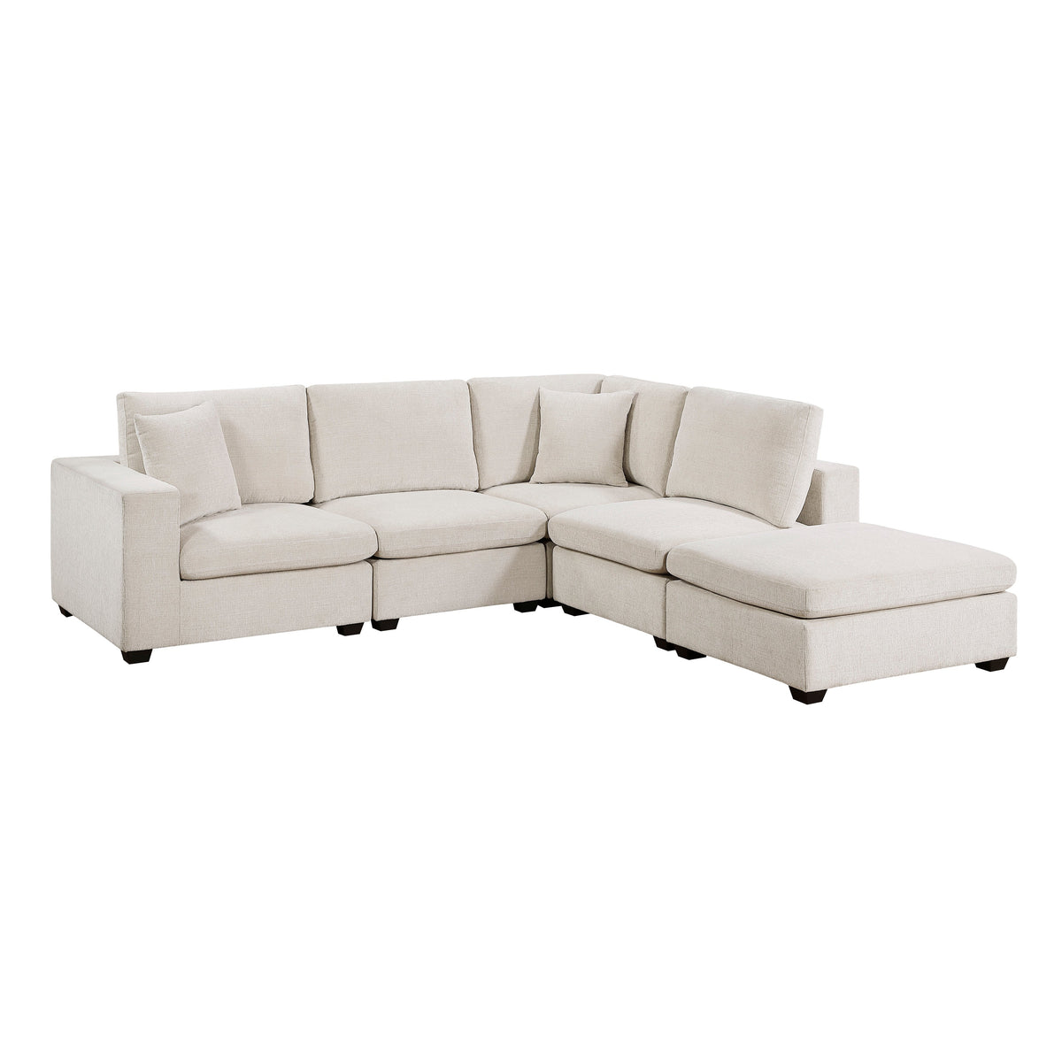 Serenity Beige 5-Piece Modular Sectional with Ottoman by Homelegance at Eve Furniture