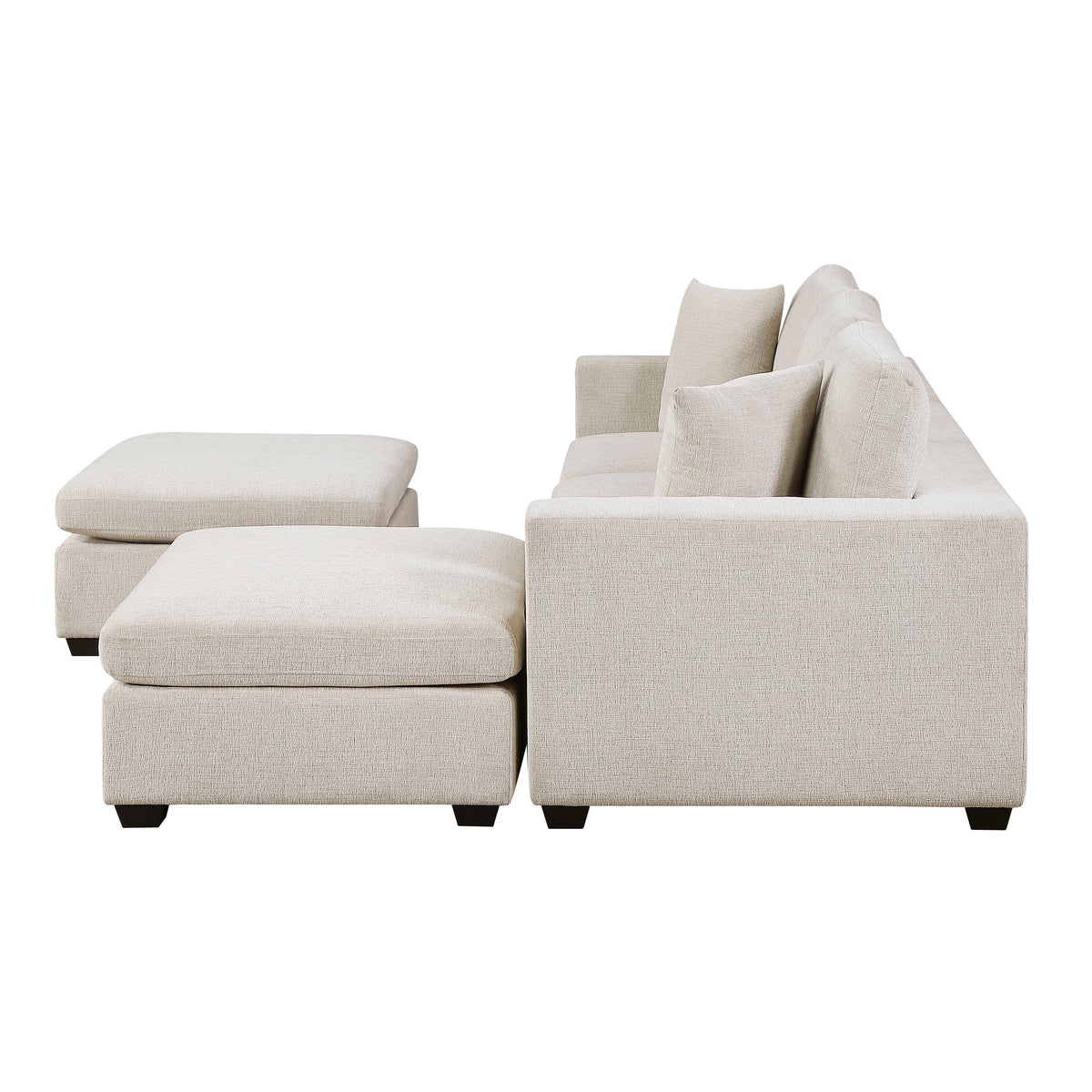 Serenity Beige 5-Piece Modular Sectional with Two Ottomans by Homelegance at Eve Furniture