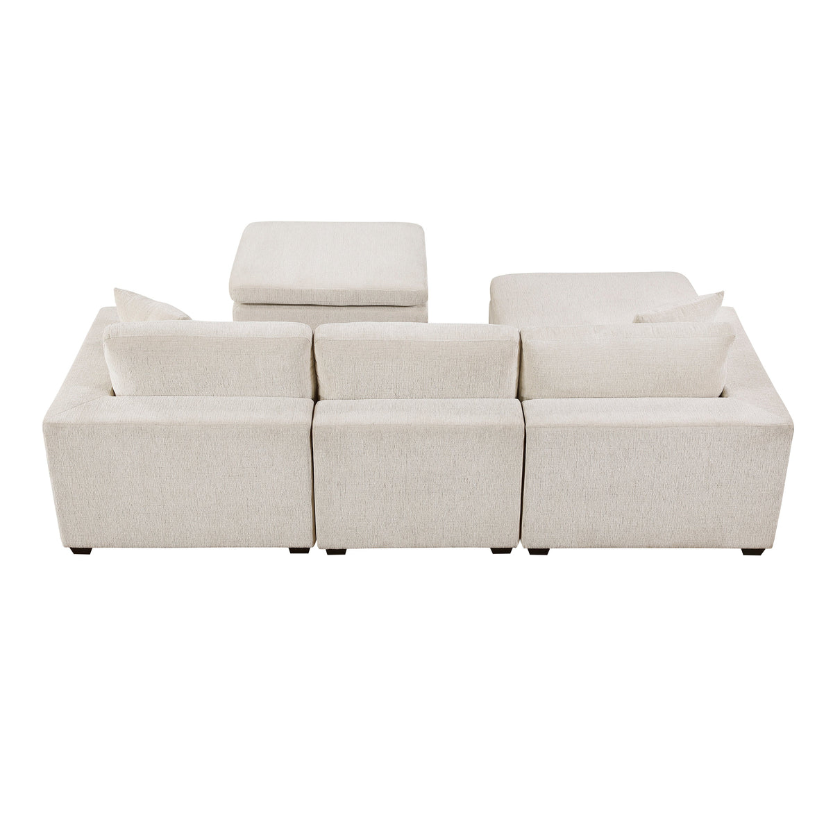 Serenity Beige 5-Piece Modular Sectional with Two Ottomans by Homelegance at Eve Furniture