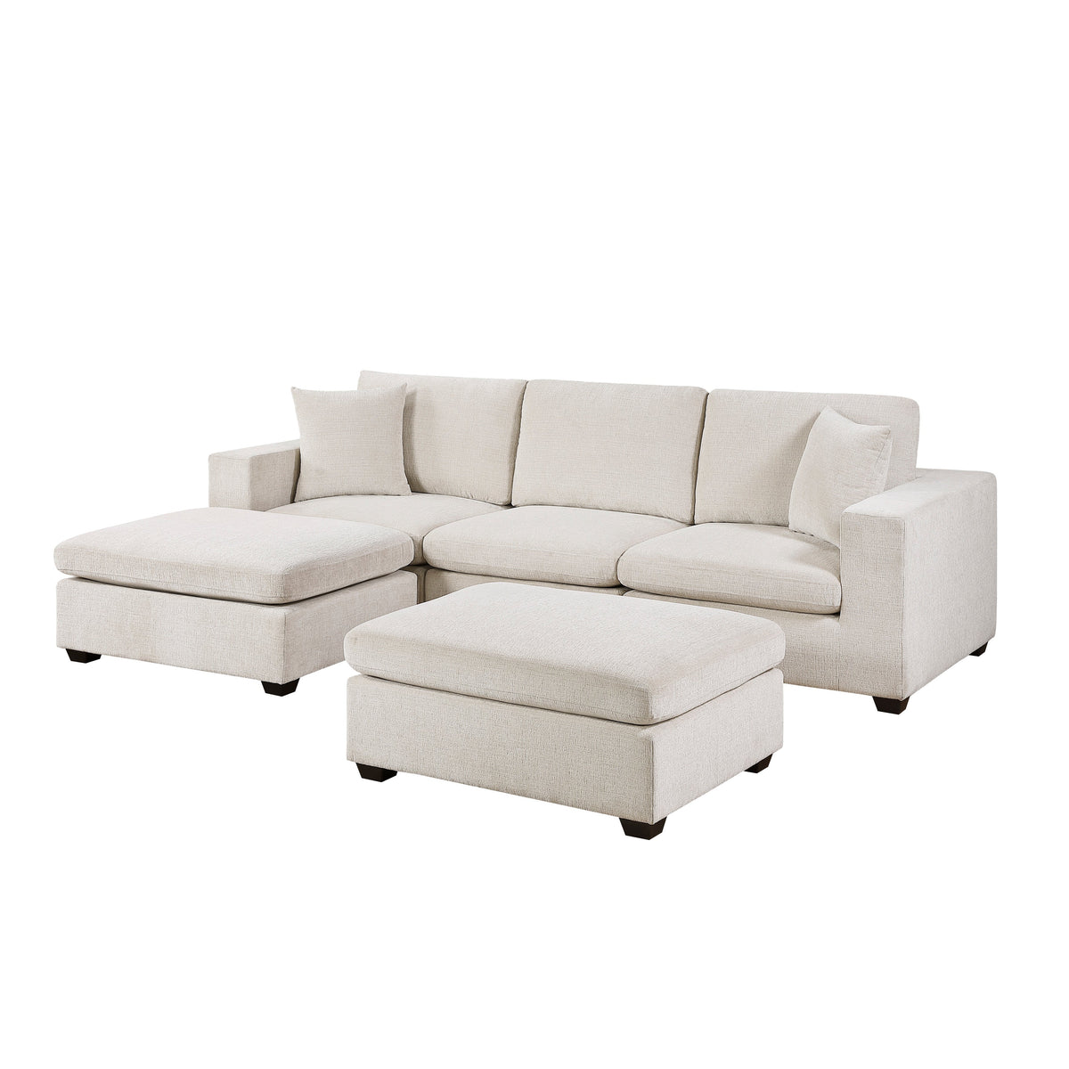 Serenity Beige 5-Piece Modular Sectional with Two Ottomans by Homelegance at Eve Furniture