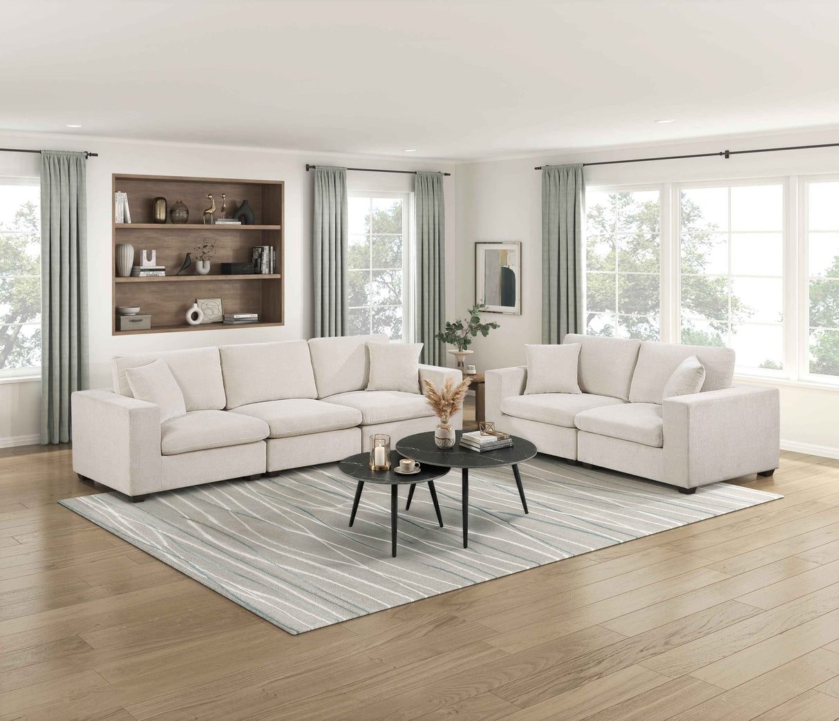 Serenity Beige Loveseat by Homelegance at Eve Furniture