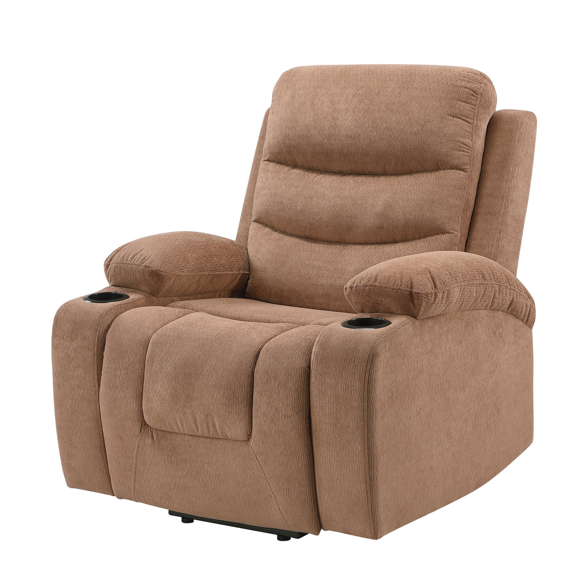 Sereno Brown Power Lift Chair with Massage, Heat, Charging Ports and Cup-holders by Homelegance at Eve Furniture