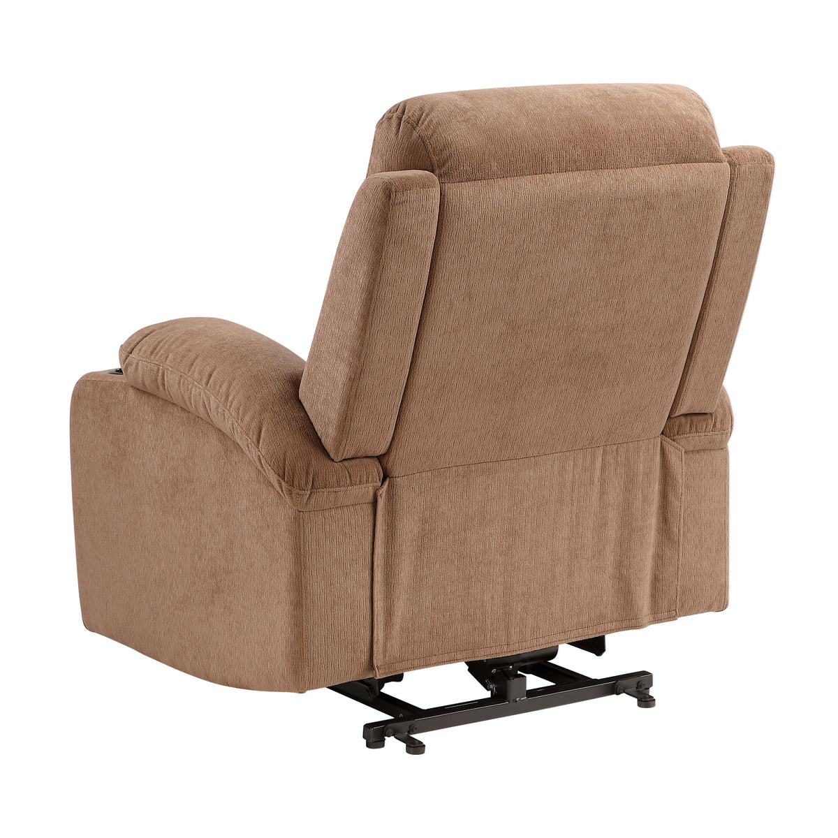 Sereno Brown Power Lift Chair with Massage, Heat, Charging Ports and Cup-holders by Homelegance at Eve Furniture