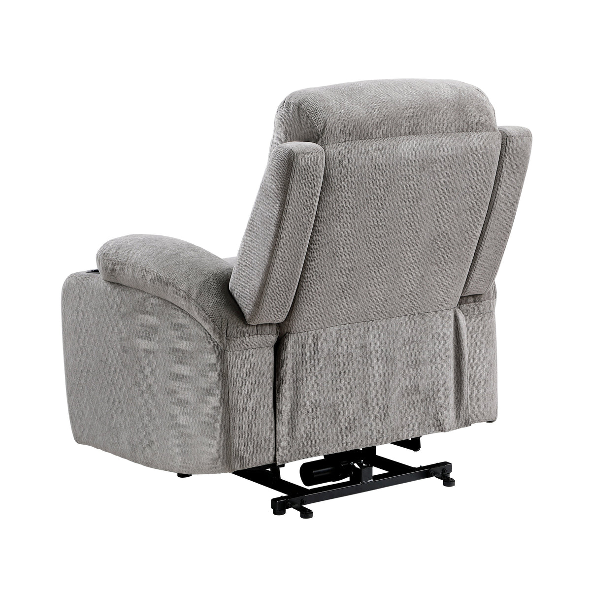 Sereno Gray Power Lift Chair with Massage, Heat, Charging Ports and Cup-holders by Homelegance at Eve Furniture