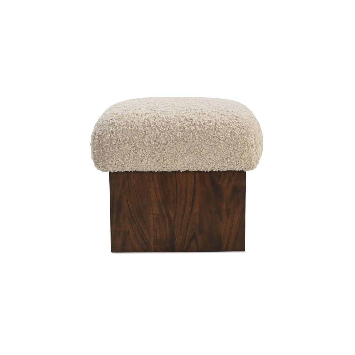 Serge Cream Faux Shearling Ottoman by MOES at Eve Furniture