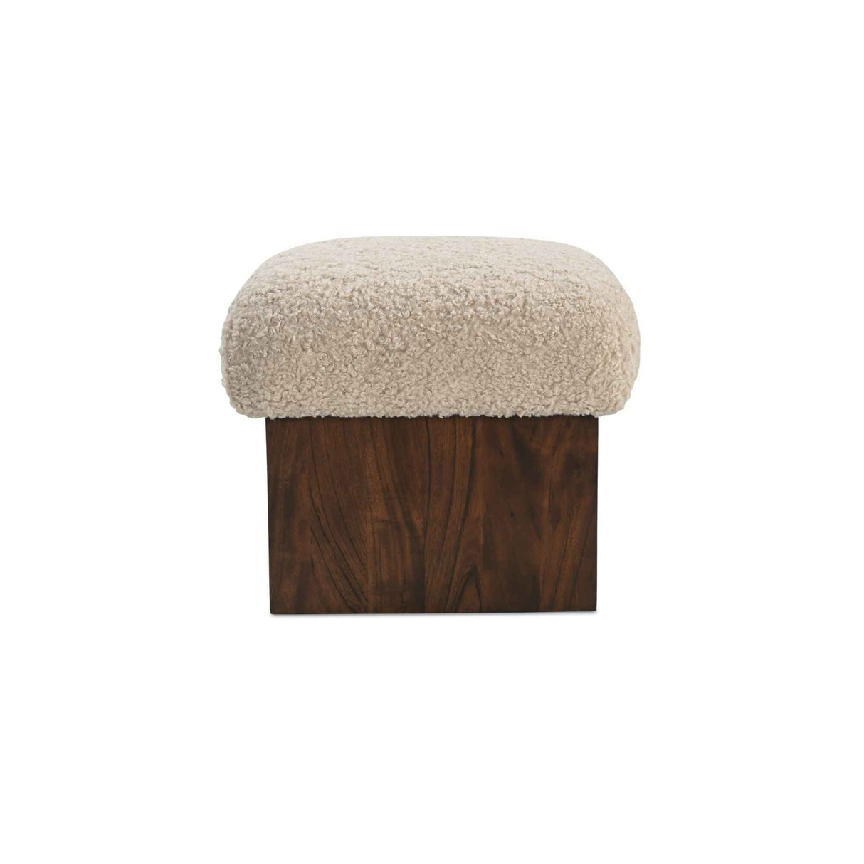 Serge Cream Faux Shearling Ottoman by Moe's Home at Eve Furniture