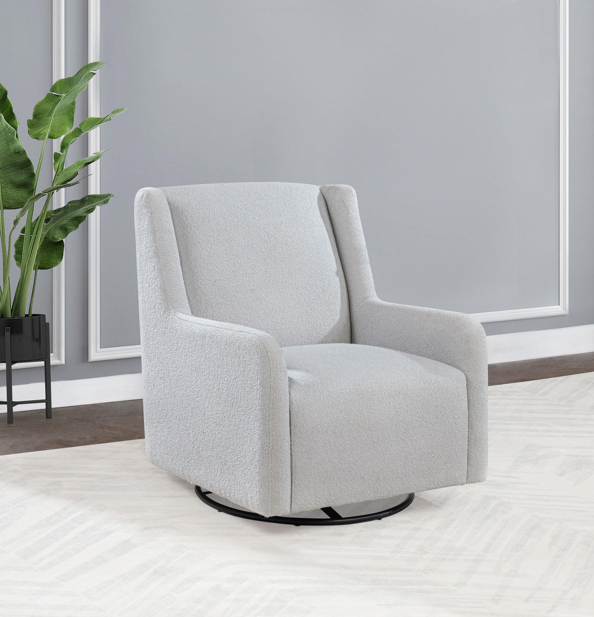 Serra Dove Boucle Swivel Glider Recliner by Coaster at Eve Furniture