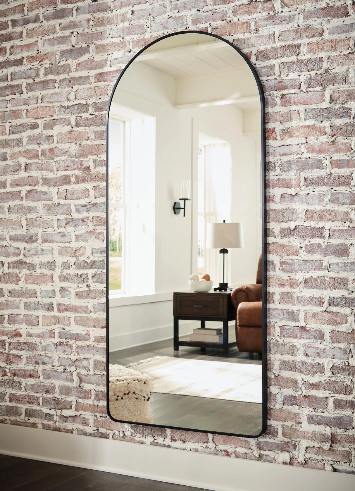 Sethall Black Floor Mirror by Ashley at Eve Furniture