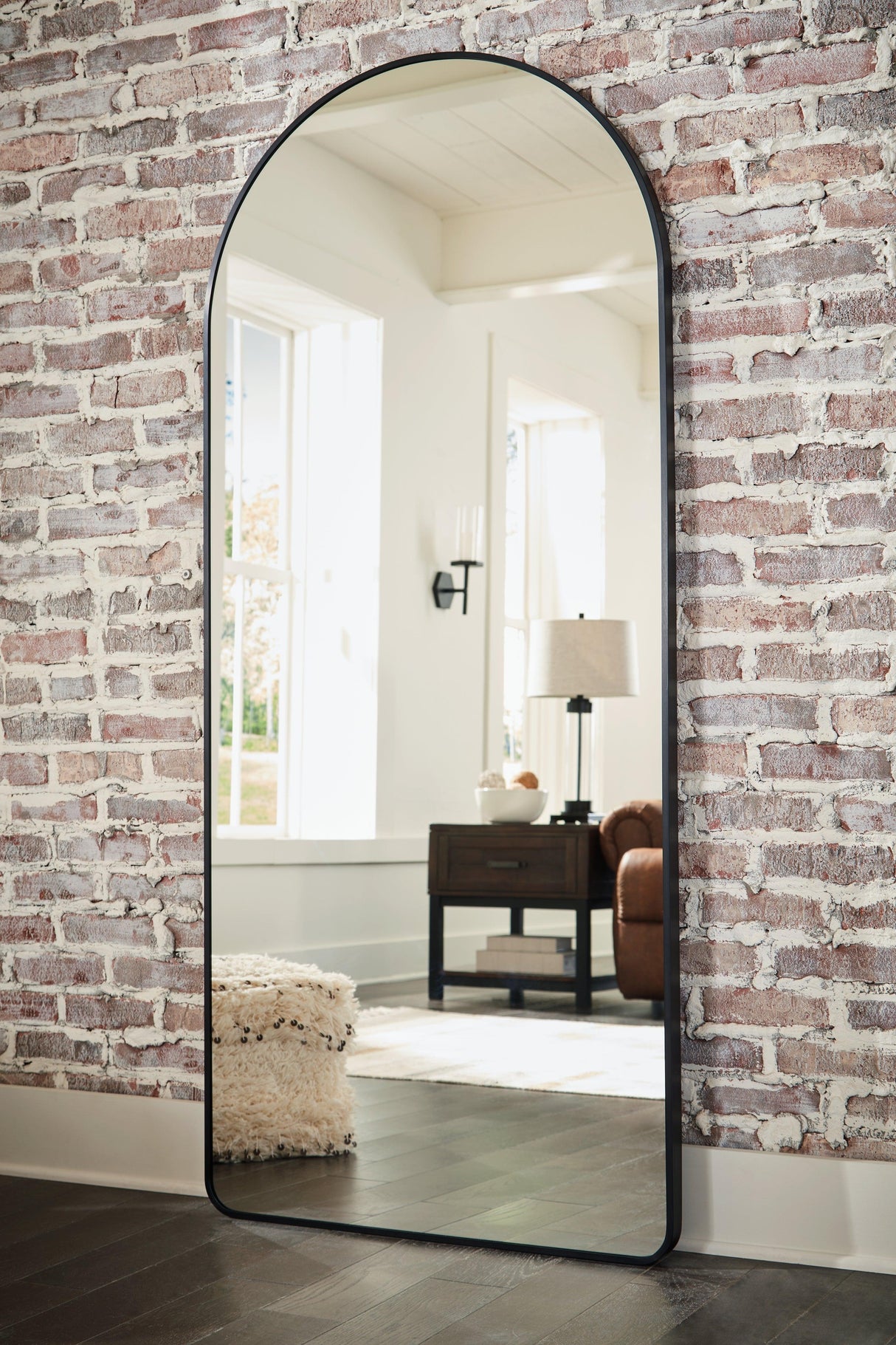 Sethall Black Floor Mirror by Ashley at Eve Furniture
