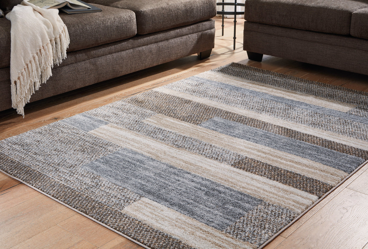 Sethburn Cream/Brown/Gray Medium Rug by ASHLEY FURNITURE at Eve Furniture