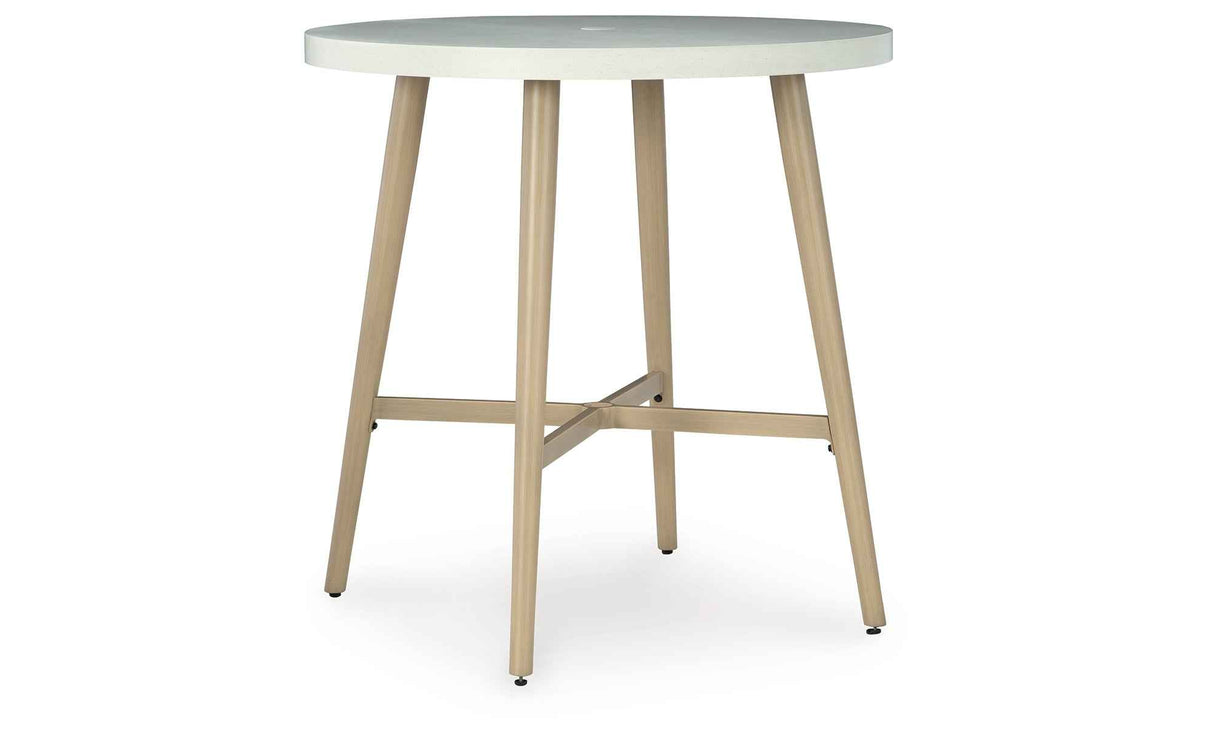 Seton Creek Beige Outdoor Bar Table by Ashley at Eve Furniture