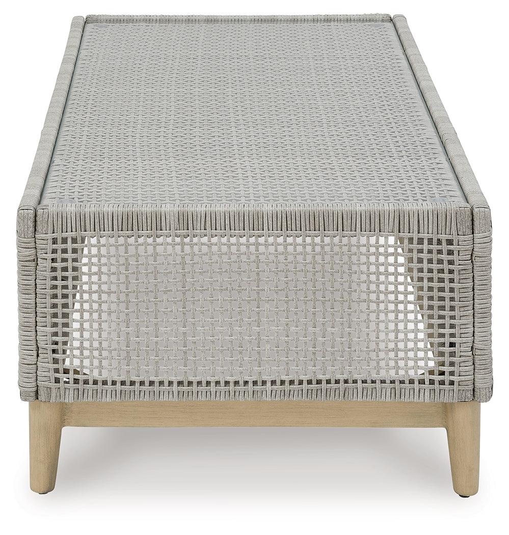 Seton Creek Gray Outdoor Coffee Table by Ashley at Eve Furniture