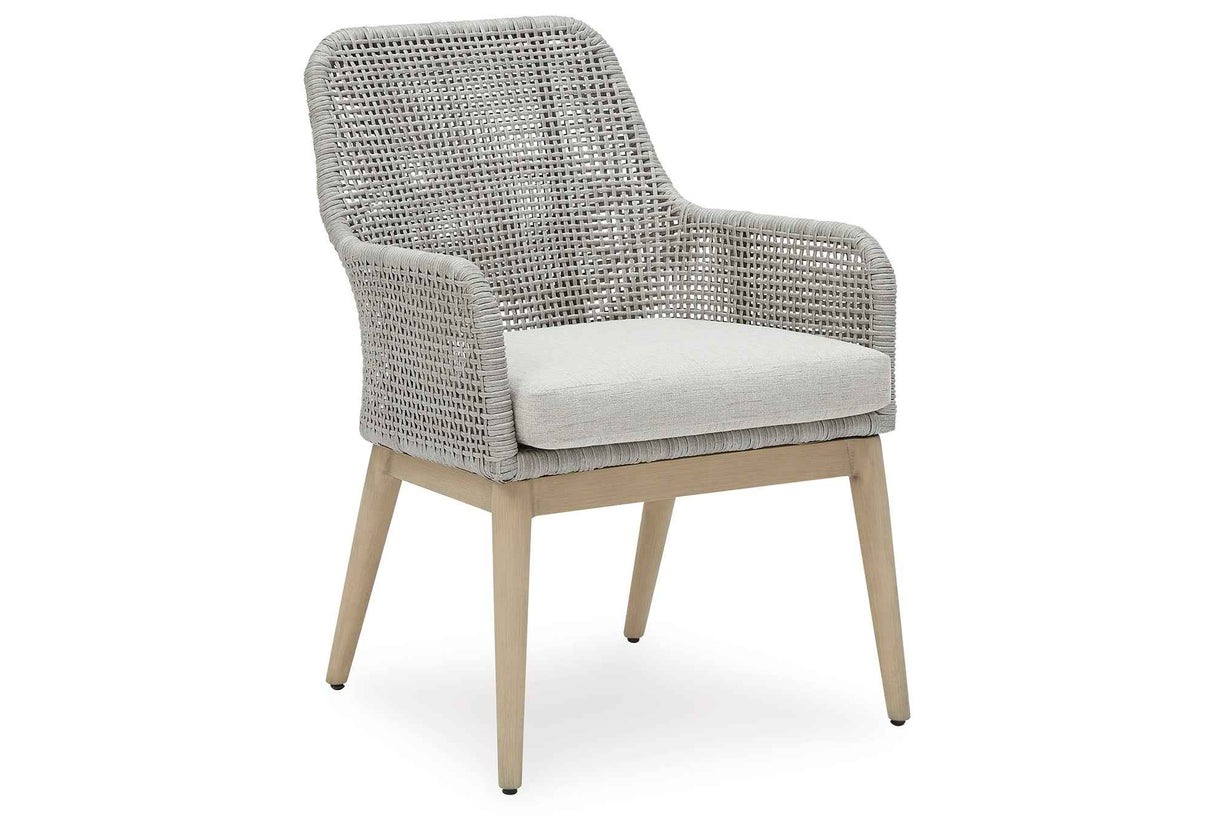 Seton Creek Gray Outdoor Dining Arm Chair by Ashley at Eve Furniture