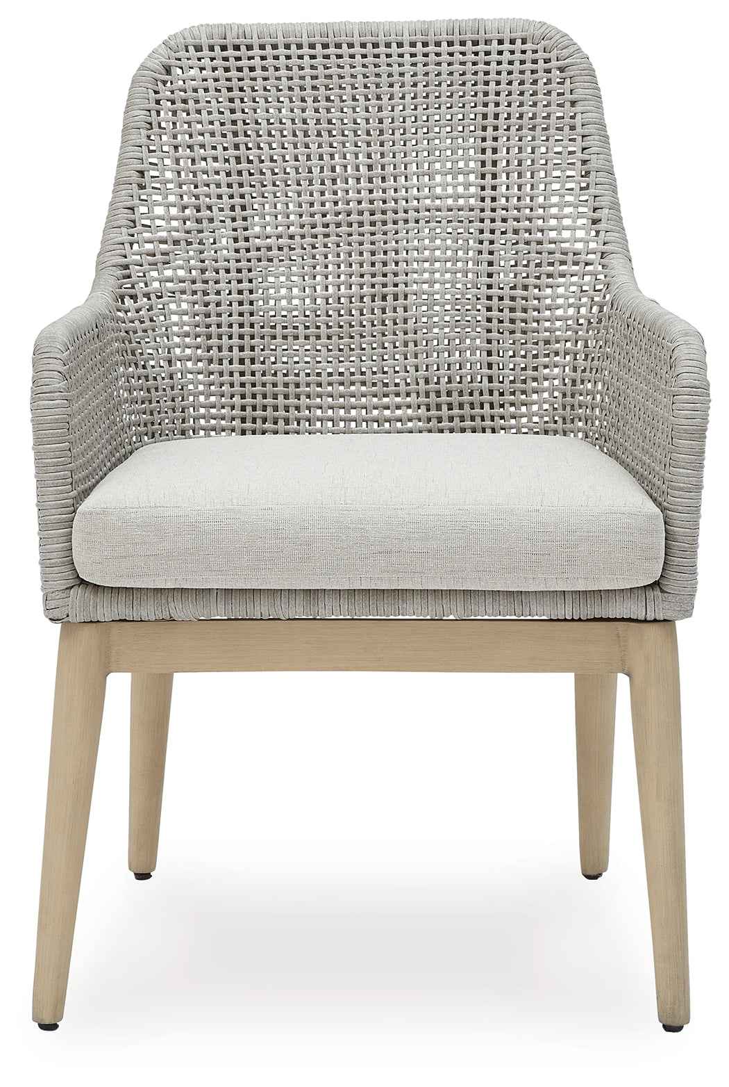 Seton Creek Gray Outdoor Dining Arm Chair by Ashley at Eve Furniture