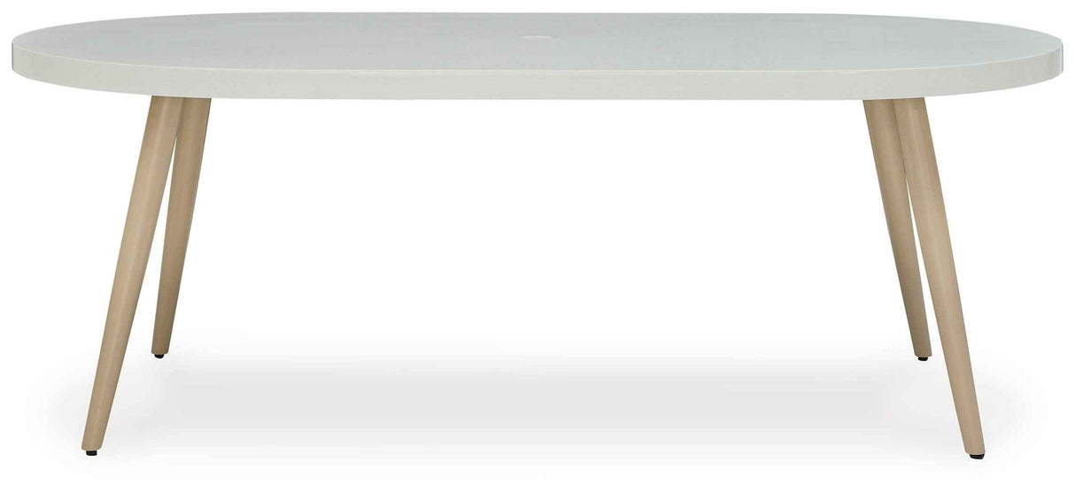 Seton Creek White Outdoor Dining Table by Ashley at Eve Furniture