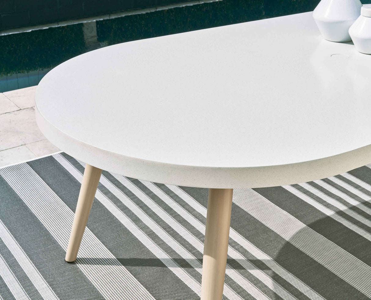 Seton Creek White Outdoor Dining Table by Ashley at Eve Furniture