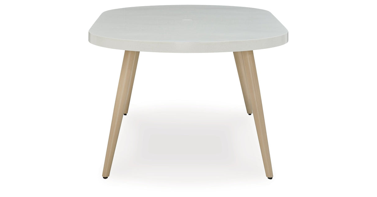 Seton Creek White Outdoor Dining Table by Ashley at Eve Furniture