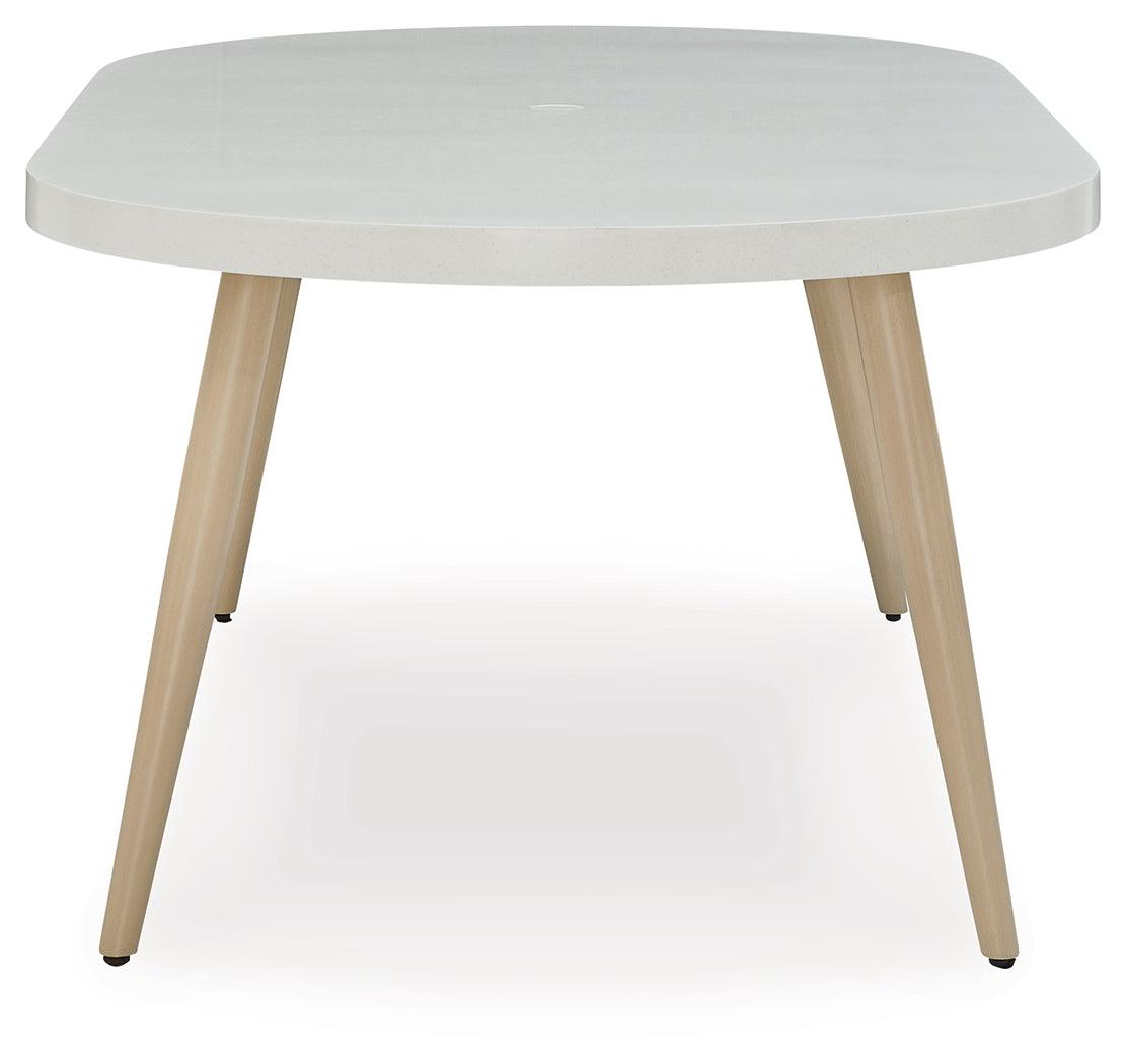 Seton Creek White Outdoor Dining Table by Ashley at Eve Furniture