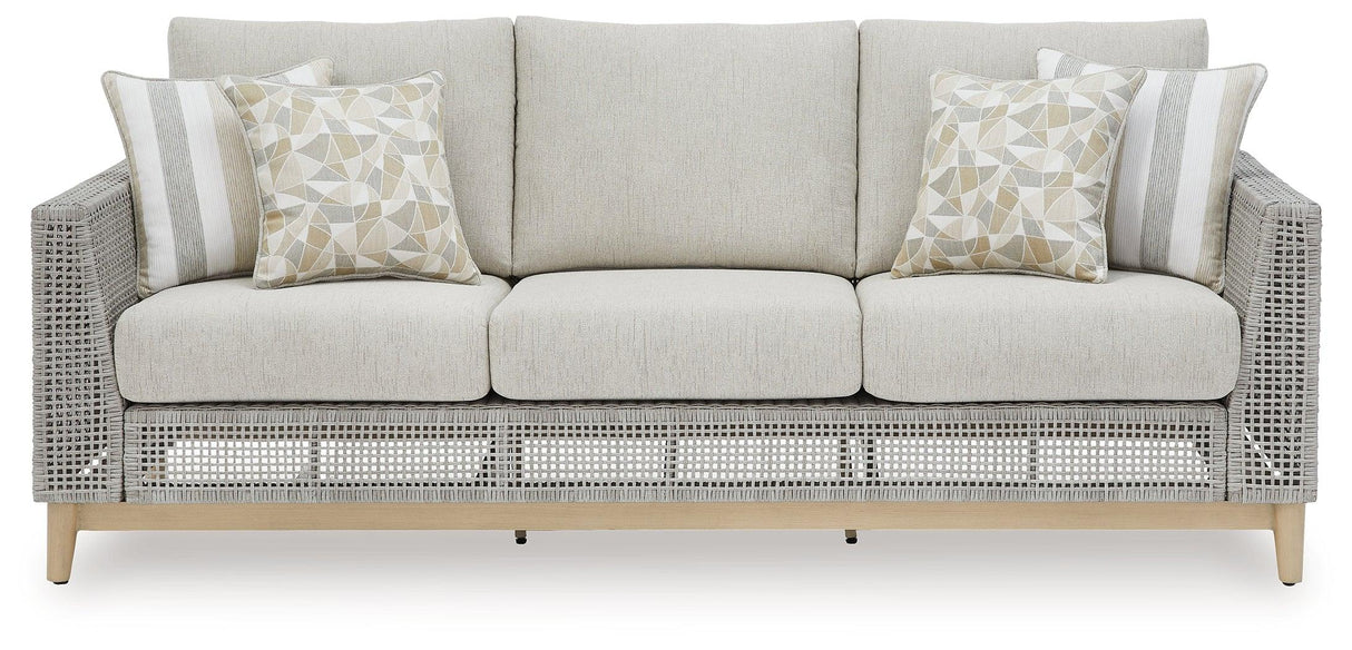 Seton Creek Gray Outdoor Sofa with Cushion by Ashley at Eve Furniture
