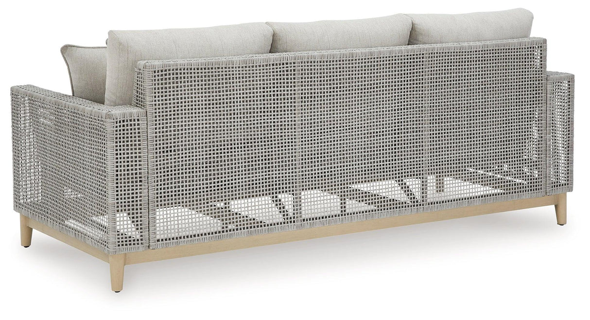 Seton Creek Gray Outdoor Sofa with Cushion by Ashley at Eve Furniture