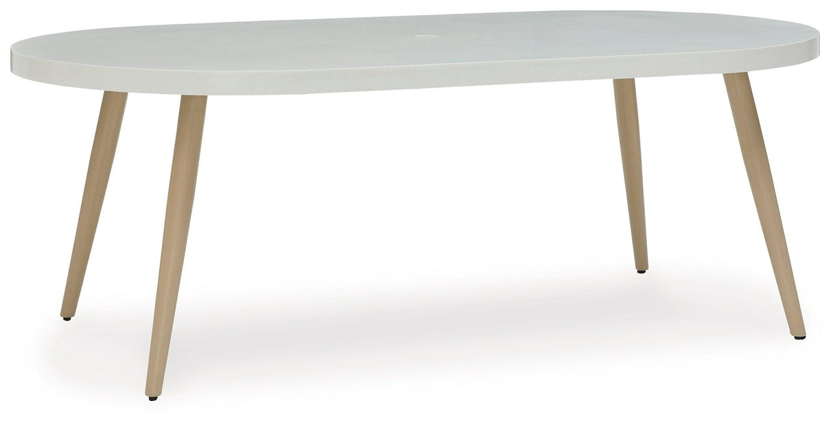 Seton Creek White Outdoor Dining Table by Ashley at Eve Furniture