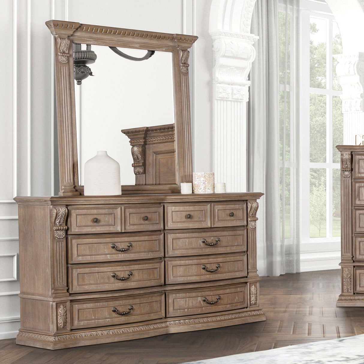 Seven Oaks Weathered Oak Dresser by Furniture of America at Eve Furniture