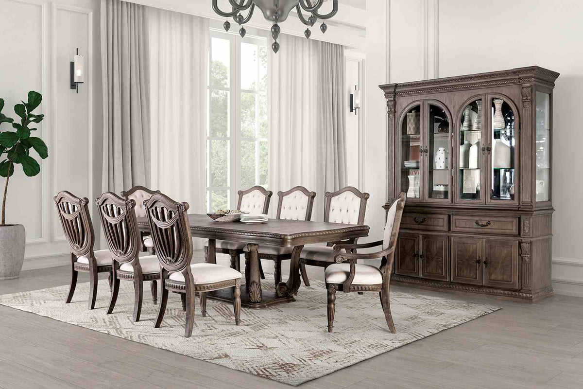 Seven Oaks Weathered Oak Hutch & Buffet by Furniture of America at Eve Furniture