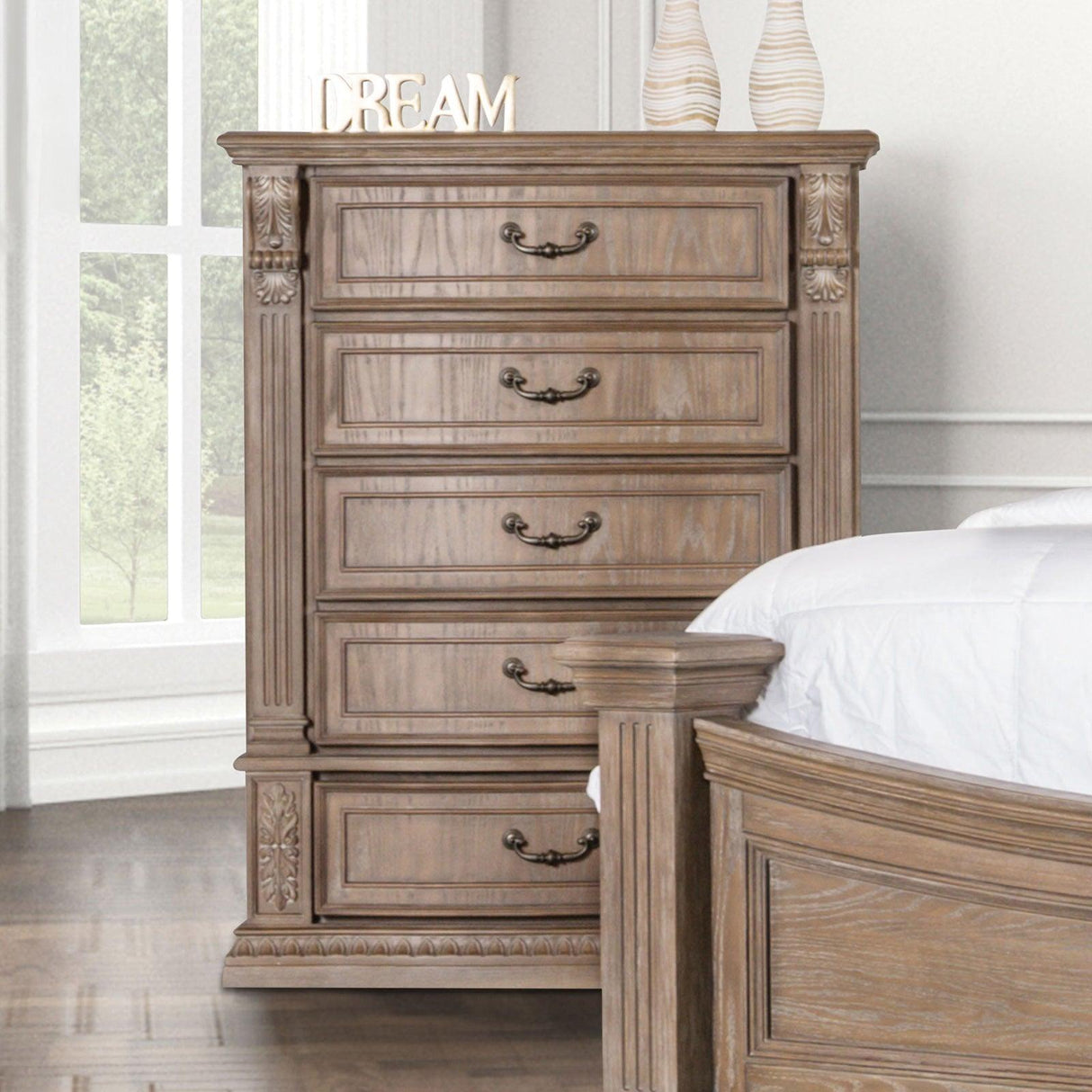 Seven Oaks Weathered Oak Chest by Furniture of America at Eve Furniture