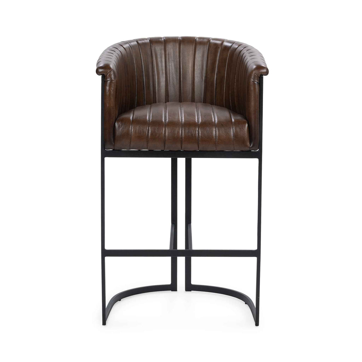 Seville Leather Rustic Brown Bar Stool by Classic Home at Eve Furniture