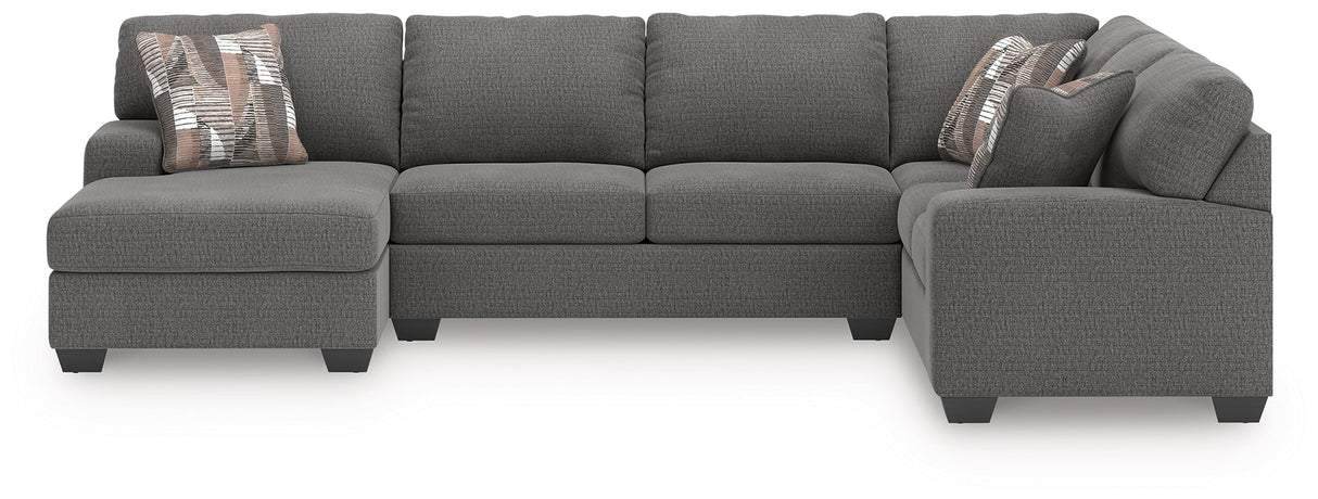 Newellen Greystone 3-Piece Left Arm Facing (Left Arm Facing (LAF)) Chaise Sleeper Sectional by Ashley at Eve Furniture
