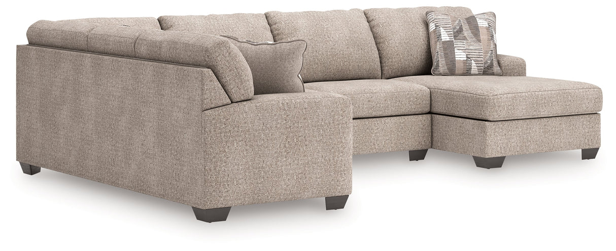 Newellen Hemp 3-Piece (RAF) Chaise Sleeper Sectional by Ashley at Eve Furniture