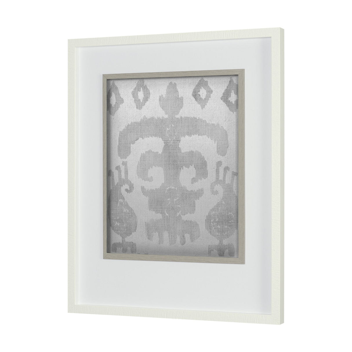 Shadow Ikat III by Chariklia Zarris a Hand Embellished Textured Framed Art Print Matted under Glass by Mercana at Eve Furniture