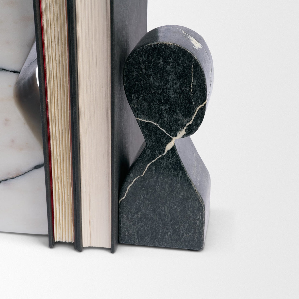 Shadow White & Black Marble Bookends by Mercana at Eve Furniture