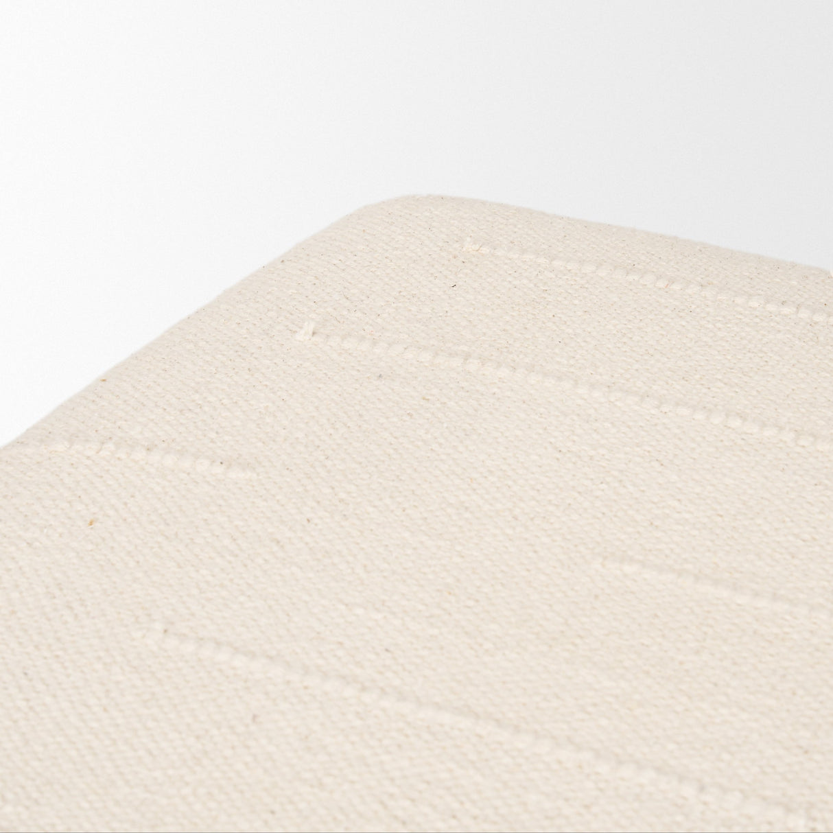 Shae Brown Wood w/ Oatmeal Fabric Ottoman by Mercana at Eve Furniture