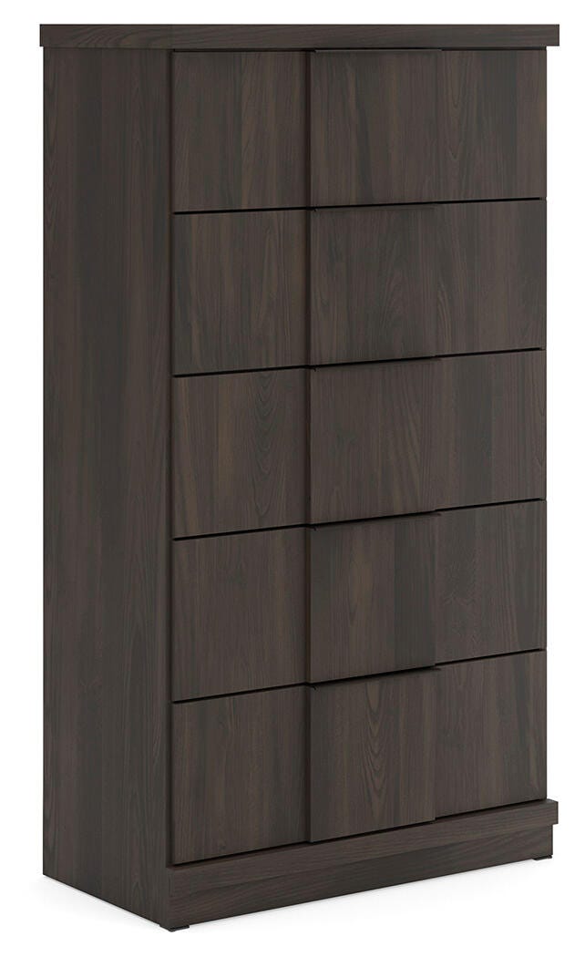 Shaehartin Dark Brown Chest of Drawers by Ashley at Eve Furniture