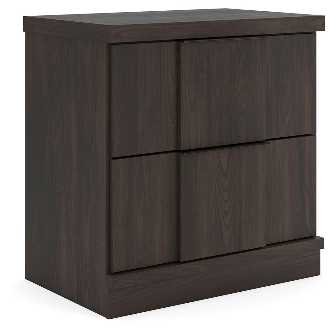 Shaehartin Dark Brown Two Drawer Nightstand