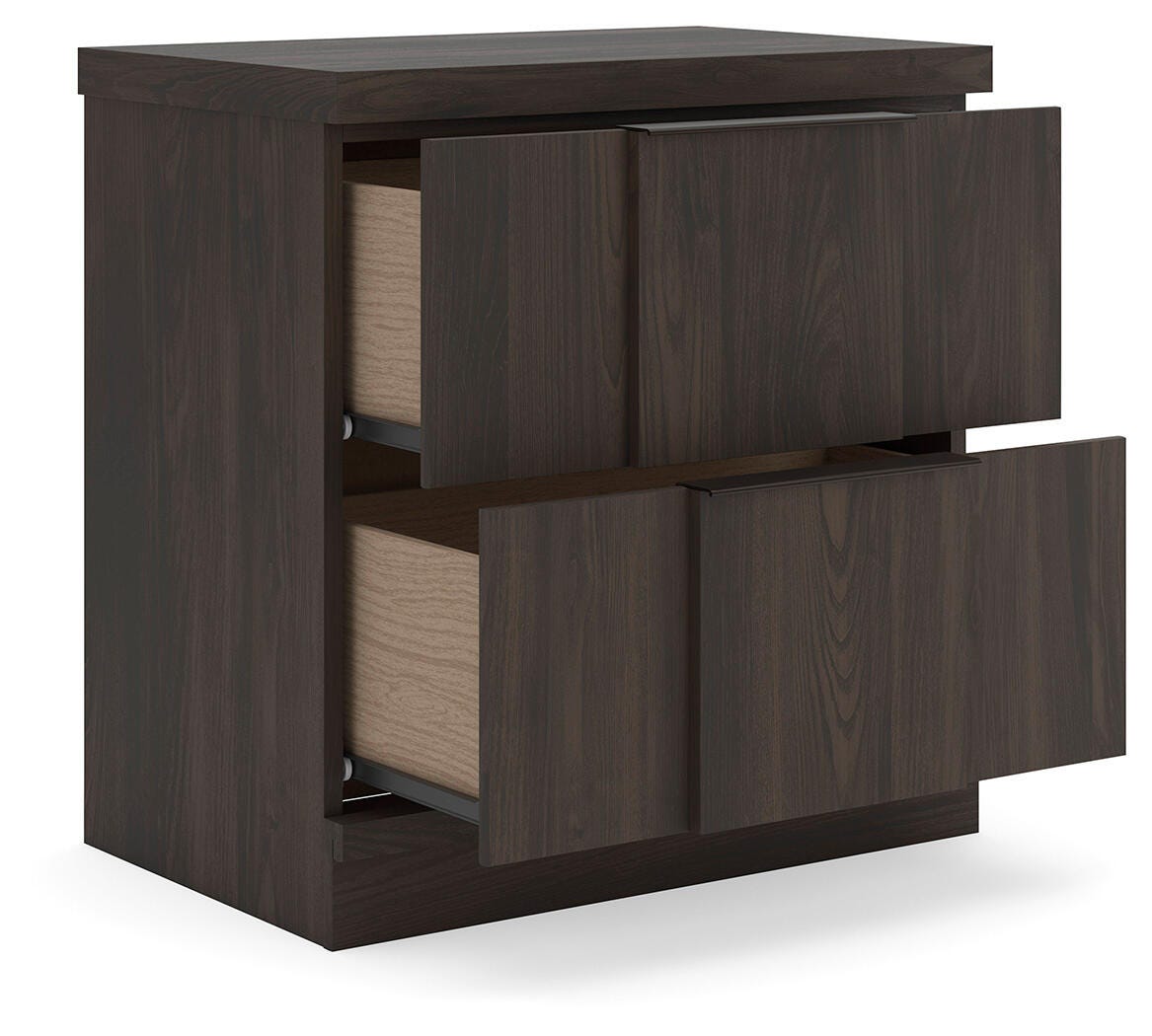 Shaehartin Dark Brown Two Drawer Nightstand
