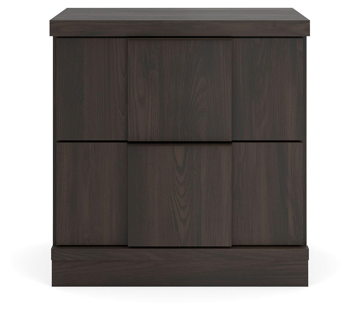 Shaehartin Dark Brown Two Drawer Nightstand