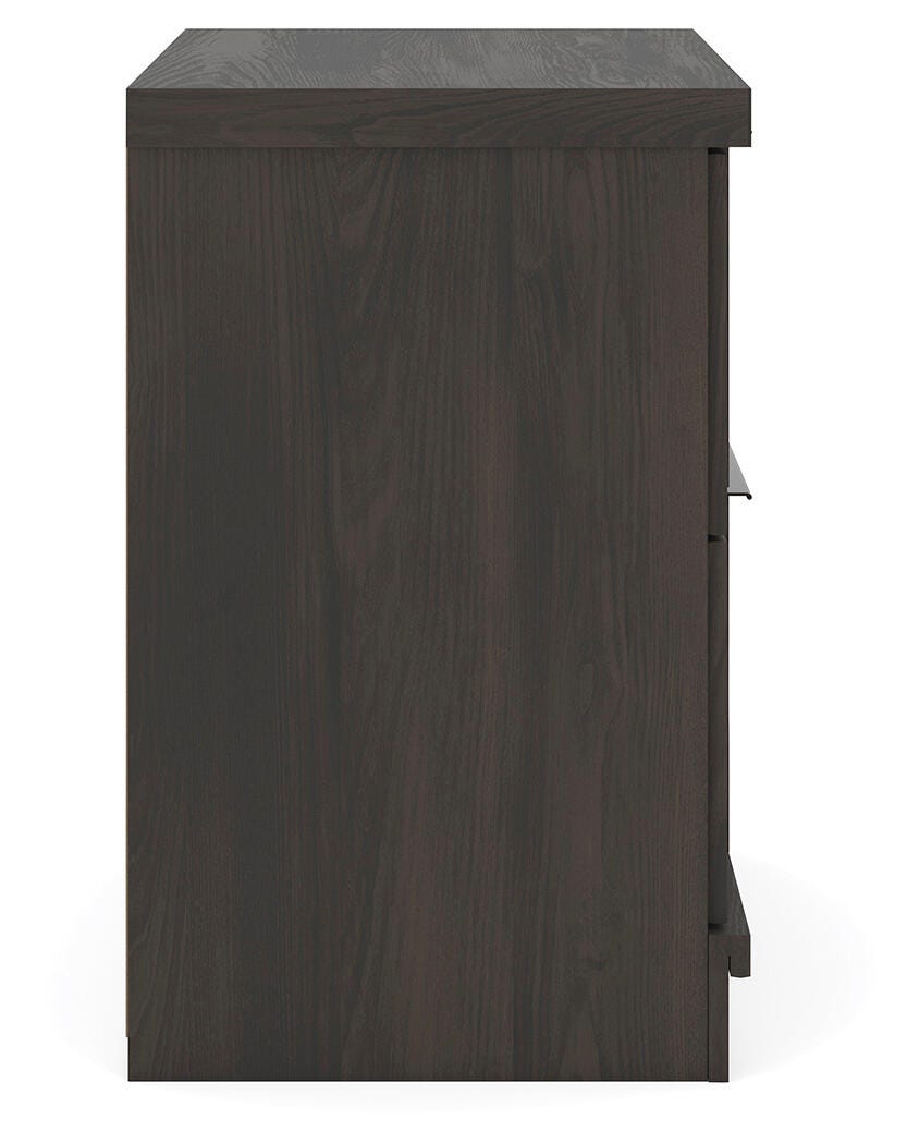 Shaehartin Dark Brown Two Drawer Nightstand
