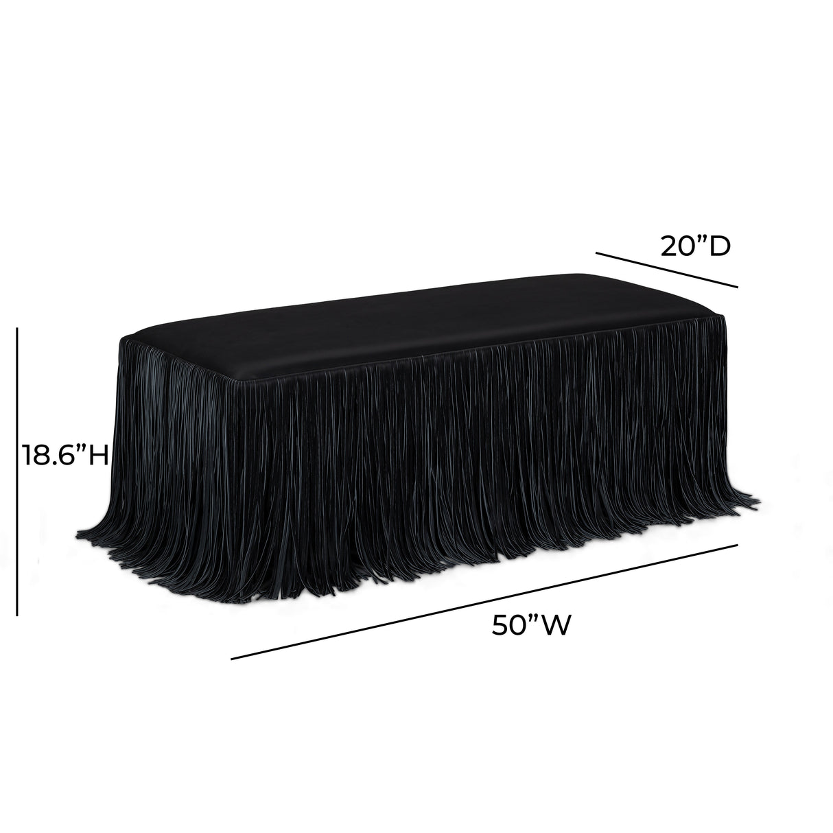 Shag Me 50" Performance Vegan Leather Bench by TOV Furniture at Eve Furniture