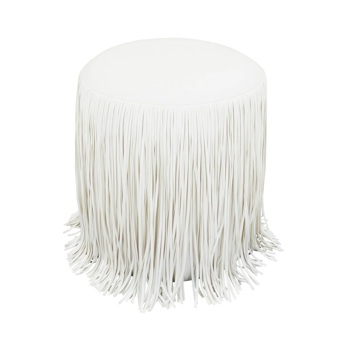 Shag Me Performance Vegan Leather Ottoman by TOV Furniture at Eve Furniture