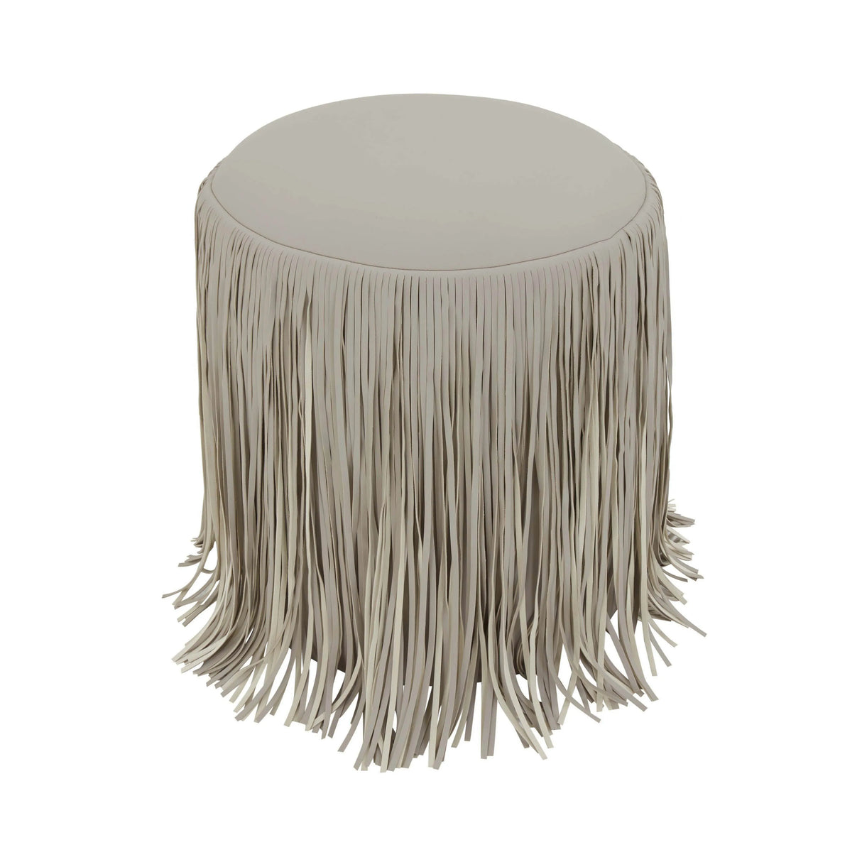 Shag Me Performance Vegan Leather Ottoman by TOV Furniture at Eve Furniture