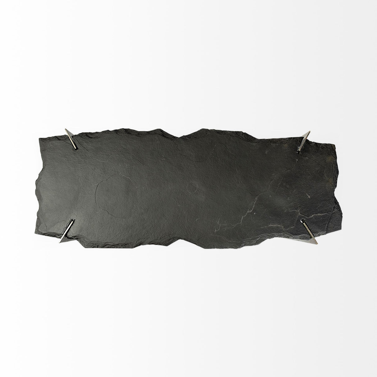 Shale III Black Live-Edge Slate and Iron Console Table by Mercana at Eve Furniture