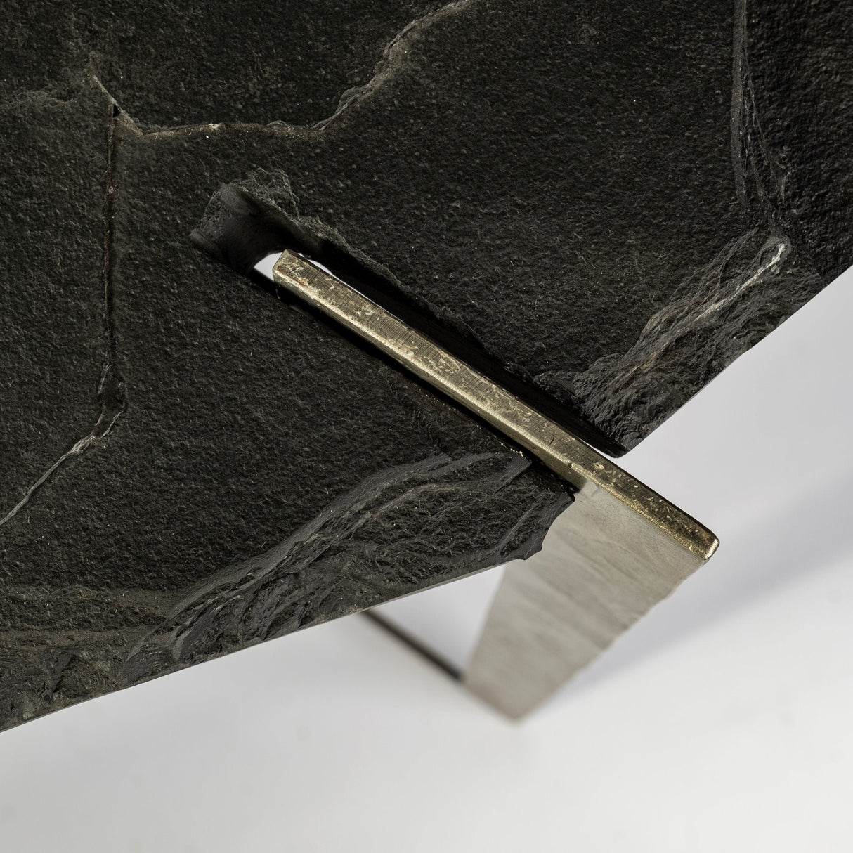 Shale III Black Live-Edge Slate and Iron Console Table by Mercana at Eve Furniture