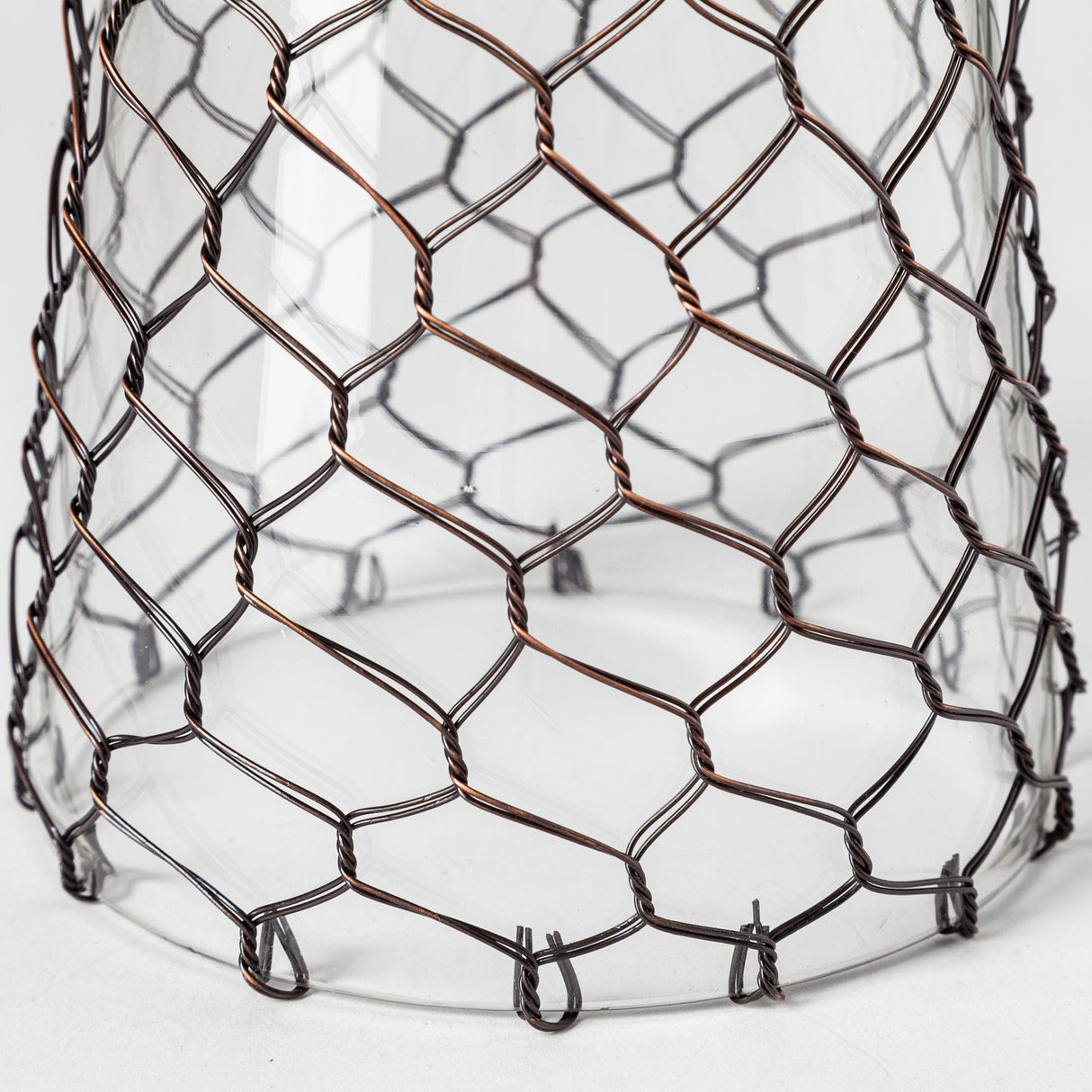Shandra I Small Glass w/Metal Wire Snakeskin Pattern Table Candle Holder by Mercana at Eve Furniture