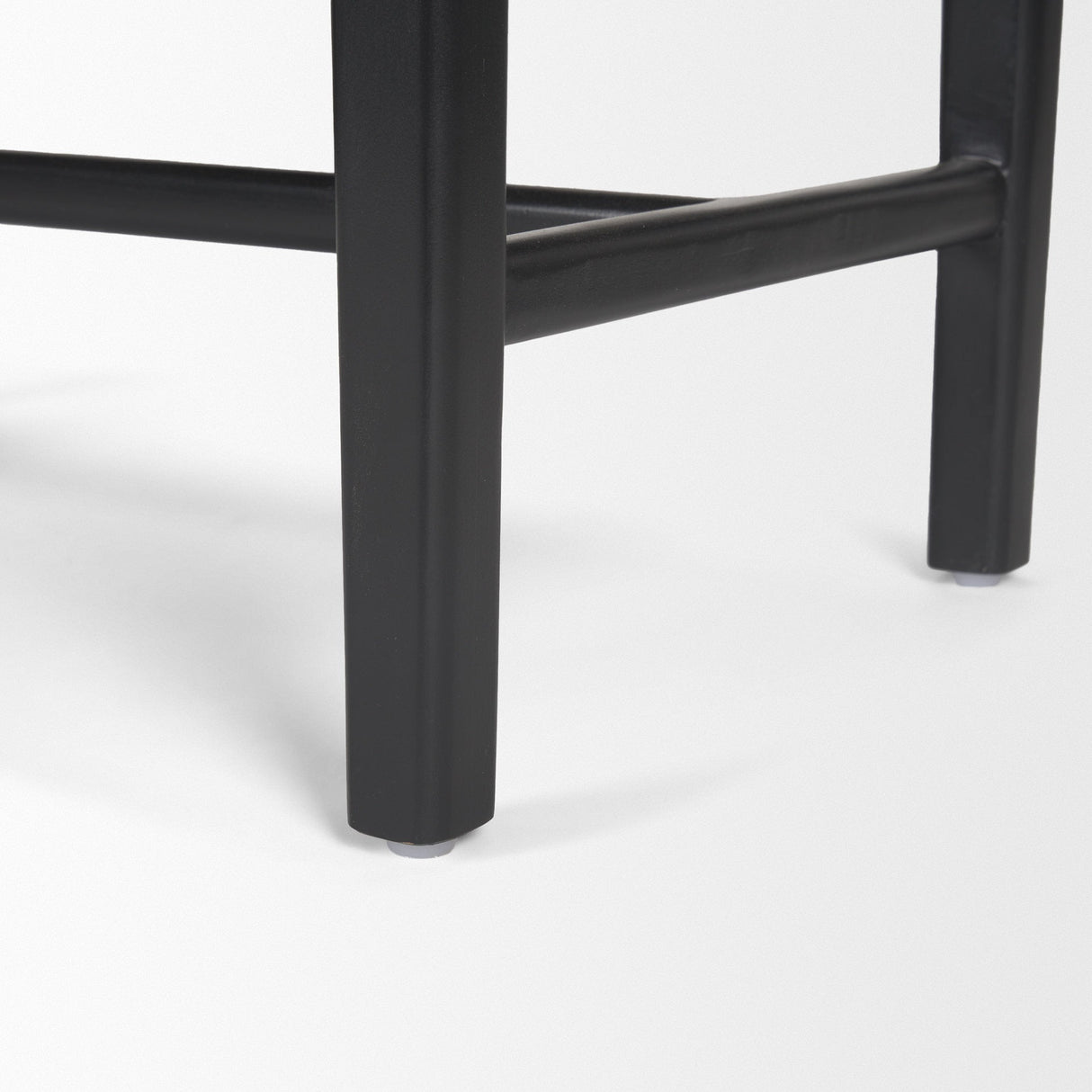 Shane Black Wood w/ Woven Black Leather Bench by Mercana at Eve Furniture